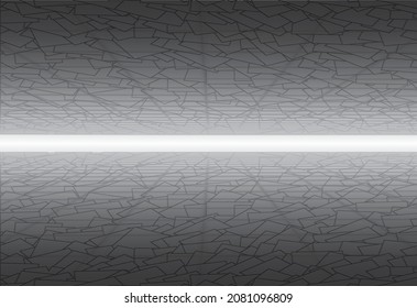 Túnel con suelo y techo de grunge escalonado. Ilustración del vector 