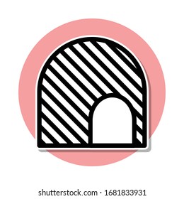 Icono del adhesivo de túnel. Línea delgada simple, contorno vectorial de iconos web para ui y ux, sitio web o aplicación móvil