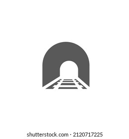 Tunnel for train vector icon symbol isolated on white background