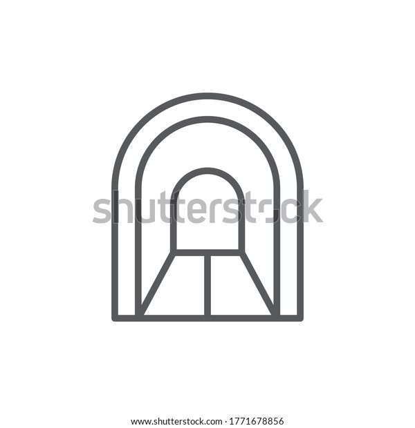 Tunnel\
vector icon symbol isolated on white\
background