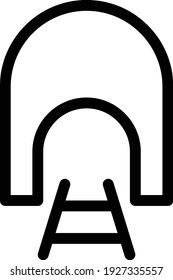 Tunnel-Vektorgrafik-Dünnzeilensymbol