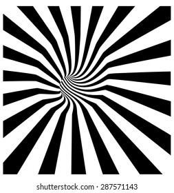 tunnel vortex in concentric black and white stripes
