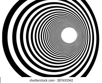 tunnel vortex in concentric black and white stripes