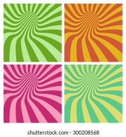 tunnel vortex in multiple color stripe pattern