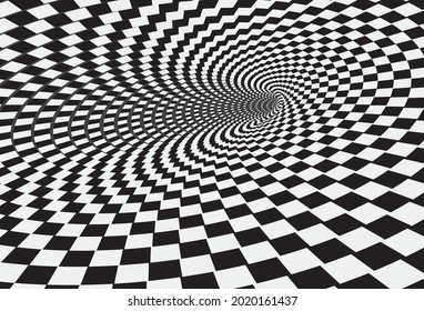 Tunnel or wormhole. 3D Digital wireframe tunnel. Background abstract vector image