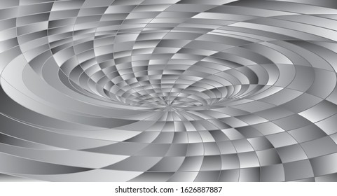 Tunnel or wormhole. Digital wireframe tunnel. 3D tunnel grid. Background abstract vector image