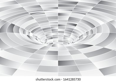 Tunnel or wormhole. Digital wireframe tunnel. 3D tunnel grid. Background abstract vector image
