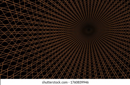 Tunnel or wormhole. Digital wireframe tunnel. 3D tunnel grid. Background abstract vector image