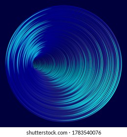 Tunnel or wormhole. Digital wireframe tunnel. 3D tunnel grid. Background abstract vector image