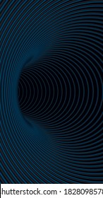 Tunnel or wormhole. Digital wireframe tunnel. 3D tunnel grid. Background abstract vector image. Modern screen vector design for mobile
