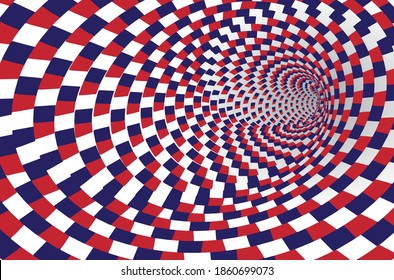 Tunnel or wormhole. Digital wireframe tunnel. 3D tunnel grid. Background abstract vector image