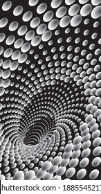 Túnel o agujero de gusano. Túnel de alambre digital. cuadrícula de túnel 3D. Imagen vectorial abstracta de fondo. Diseño vectorial de pantalla moderna para móviles