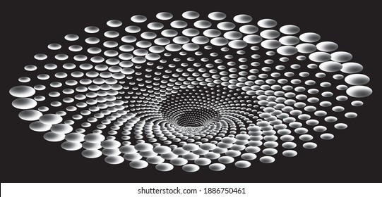 Tunnel or wormhole. Digital wireframe tunnel. 3D tunnel grid. Background abstract vector image