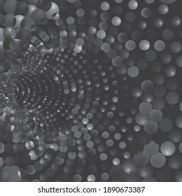 Tunnel or wormhole. Digital wireframe tunnel. 3D tunnel grid. Background abstract vector image
