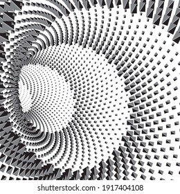 Túnel o agujero de gusano. Túnel de alambre digital. cuadrícula de túnel 3D. Imagen vectorial abstracta de fondo