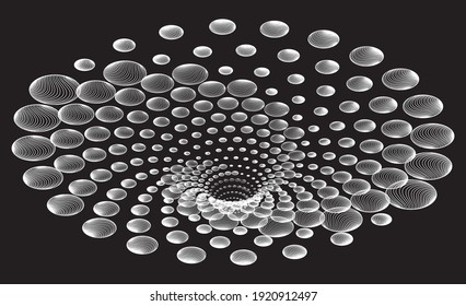Tunnel or wormhole. Digital wireframe tunnel. 3D tunnel grid. Background abstract vector image