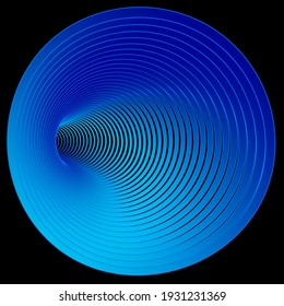 Tunnel or wormhole. Digital wireframe tunnel. 3D tunnel grid. Background abstract vector image
