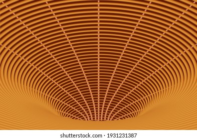 Tunnel or wormhole. Digital wireframe tunnel. 3D tunnel grid. Background abstract vector image