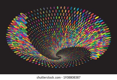 Tunnel or wormhole. Digital wireframe tunnel. 3D tunnel grid. Background abstract vector image