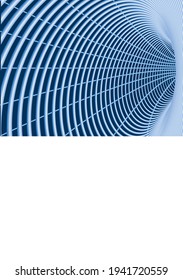 Tunnel oder Wurmloch. Digitaler Wireframe-Tunnel. 3D-Tunnelgitter. Abstraktes Vektorbild im Hintergrund