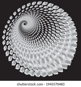 Tunnel or wormhole. Digital wireframe tunnel. 3D tunnel grid. Background abstract vector image