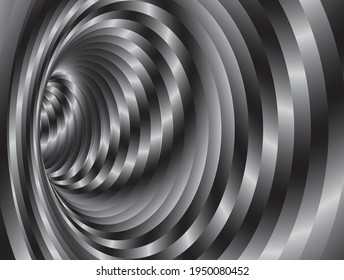 Tunnel or wormhole. Digital wireframe tunnel. 3D tunnel grid. Background abstract vector image