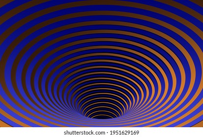 Túnel o agujero de gusano. Túnel de alambre digital. cuadrícula de túnel 3D. Imagen vectorial abstracta de fondo