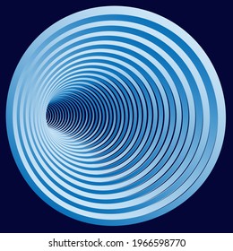 Tunnel or wormhole. Digital wireframe tunnel. 3D tunnel grid. Background abstract vector image