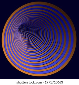Tunnel or wormhole. Digital wireframe tunnel. 3D tunnel grid. Background abstract vector image