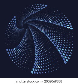 Tunnel or wormhole. Digital wireframe tunnel. 3D tunnel grid. Background abstract vector image