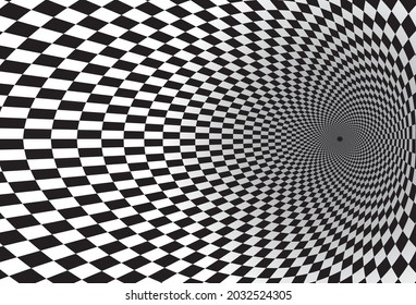 Tunnel or wormhole. Digital wireframe tunnel. 3D  grid. Background abstract vector image