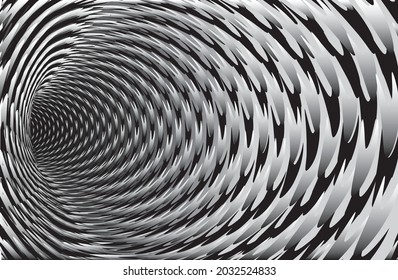 Tunnel or wormhole. Digital wireframe tunnel. 3D  grid. Background abstract vector image