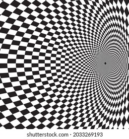 Tunnel or wormhole. Digital wireframe tunnel. 3D grid. Background abstract vector image