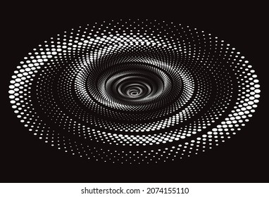 Tunnel or wormhole. Digital wireframe tunnel. 3D Design Element. Background abstract vector image