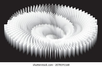 Túnel o agujero de gusano. Túnel de alambre digital. Elemento de diseño 3D. Imagen vectorial abstracta de fondo