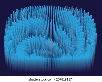 Tunnel or wormhole. Digital wireframe tunnel. 3D Design Element. Background abstract vector image