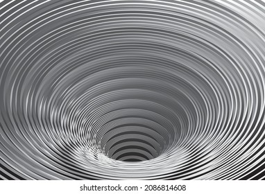 Tunnel or wormhole. Digital wireframe tunnel. 3D tunnel grid. Background abstract vector image