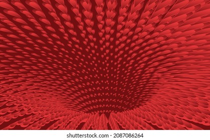 Tunnel or wormhole. Digital wireframe tunnel. 3D Design Element. Background abstract vector image