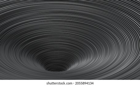 Tunnel or wormhole. Digital wireframe tunnel. Background abstract vector image