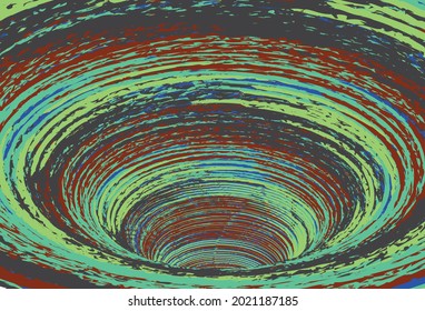 Tunnel or wormhole. Multicolor wireframe tunnel. Background abstract vector image