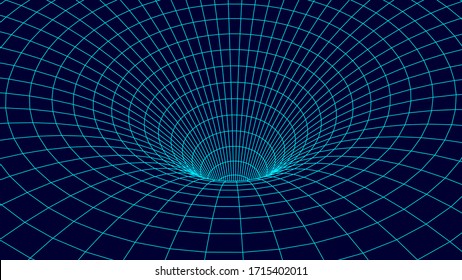 Blue Wireframe Vector Tunnel 3d Wormhole Stock Vector (Royalty Free ...