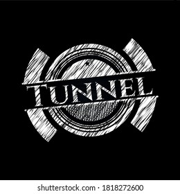 Tunnel written on a blackboard. Vector Illustration. Detailed. 