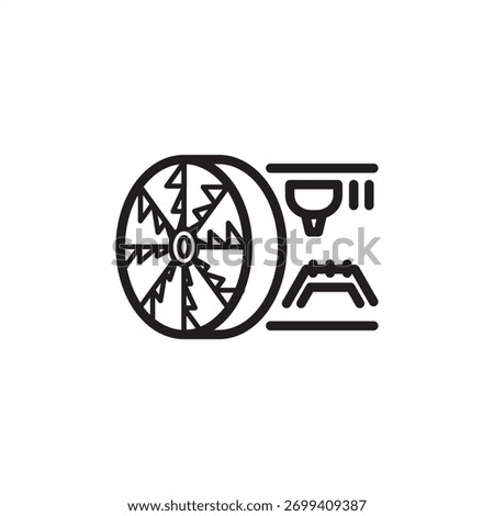 Tunneling machine icon symbolizing subterranean excavation and boring equipment, representing modern civil engineering, specialized infrastructure construction, and resource access systems.