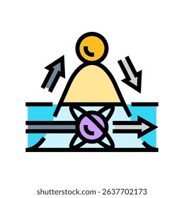 tunneling quantum computer color icon vector. tunneling quantum computer sign. isolated symbol illustration