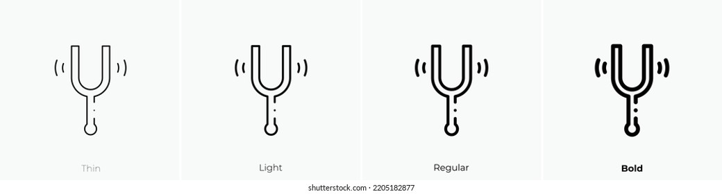 tunning fork icon. Thin, Light Regular And Bold style design isolated on white background