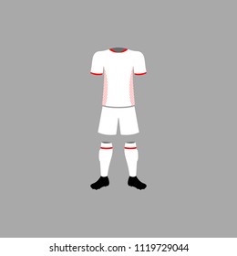 Tunsia national football form illustration. Detailed national soccer form illustrations. Premium quality graphic design icon. One of the collection icon for websites, web design on grey background