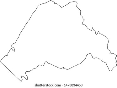 Tuolumne county map in the state of California