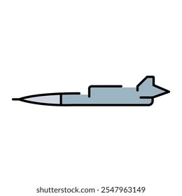 Tupolev Tu-141 "Stryzh" (Ukraine)  line color icon. Soviet reconnaissance drone. Sign for web page, mobile app, button, logo. Vector isolated button. Editable stroke.