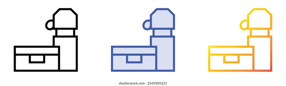 tupperware icon. Linear, Blue Fill and Gradient Style Design Isolated On White Background