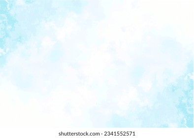 Tuquoise watercolour background. Soft pastel color on a white background. Delicate abstract design pattern.